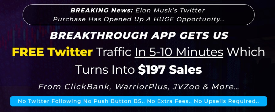 This APP GETS US	FREE Twitter Traffic In 5-10 Minutes Which Turns Into $197 Sales From ClickBank, WarriorPlus, JVZoo & More...